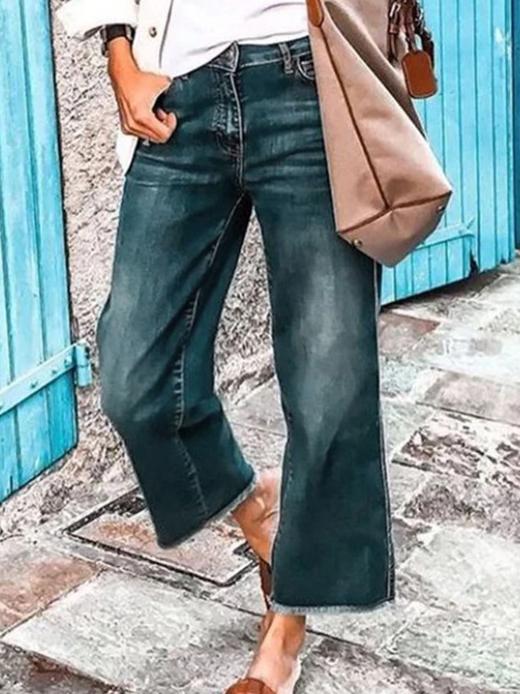 Jeans Commuter Straight-Leg Mid-Rise Washed Jeans - LuckyFash™