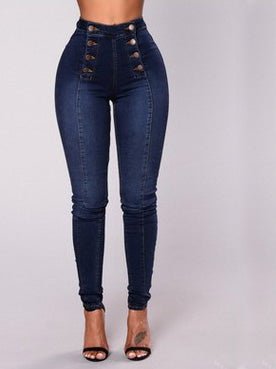 Women's Jeans Double Breasted Slim Fit Stretch Jeans - LuckyFash™
