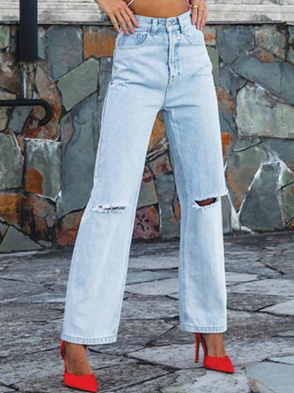 Women's Jeans Fashion Ripped High Waist Jeans - LuckyFash™
