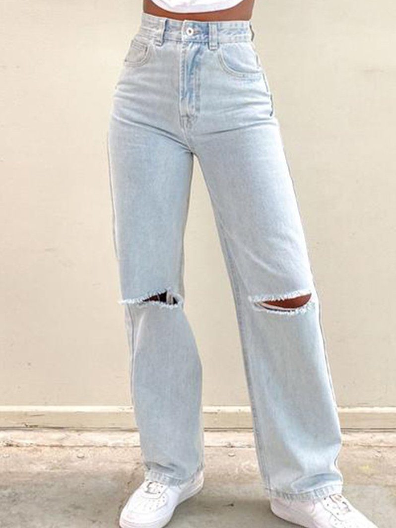 Women's Jeans Fashion Ripped High Waist Jeans - LuckyFash™