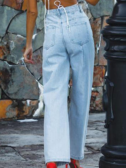 Women's Jeans Fashion Ripped High Waist Jeans - LuckyFash™