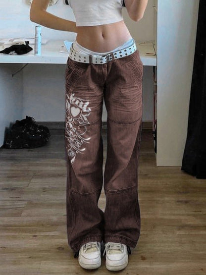 Women's Jeans Printed Straight Casual Jeans - LuckyFash™