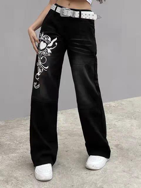 Women's Jeans Printed Straight Casual Jeans - LuckyFash™