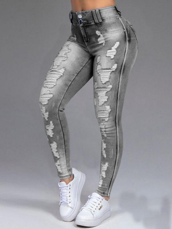 Women's Jeans Ripped Thin Stretch Slim Jeans - LuckyFash™