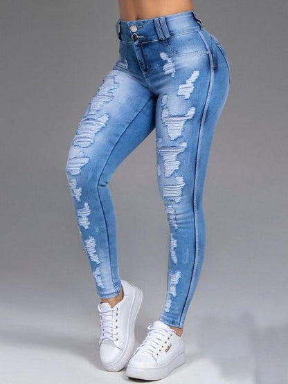 Women's Jeans Ripped Thin Stretch Slim Jeans - LuckyFash™
