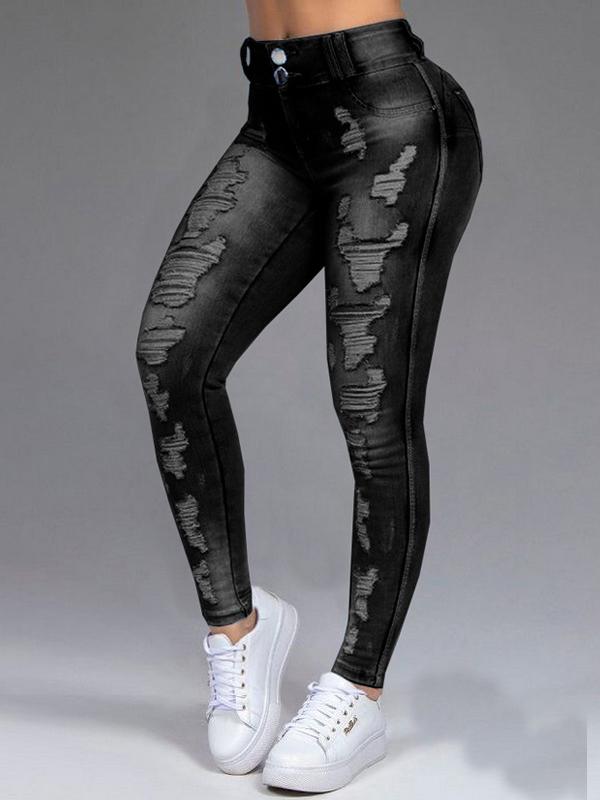 Women's Jeans Ripped Thin Stretch Slim Jeans - LuckyFash™