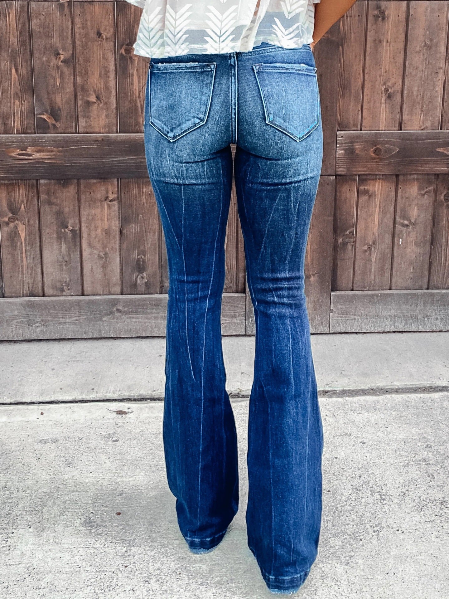 Women's Jeans Shredded Wash Micro-Flare Jeans - LuckyFash™
