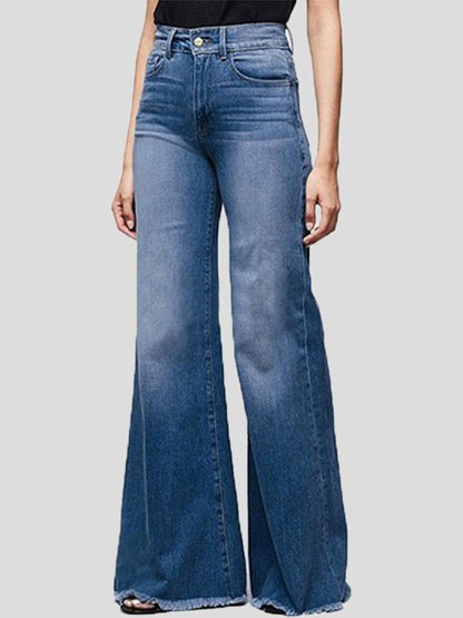 Women's Jeans Slim Fit Wide Leg Fringed Jeans - LuckyFash™