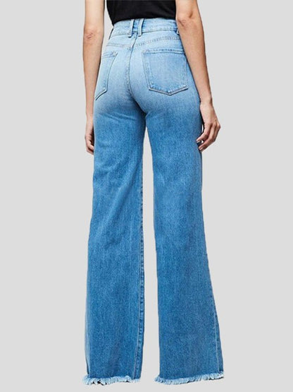 Women's Jeans Slim Fit Wide Leg Fringed Jeans - LuckyFash™