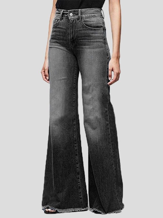Women's Jeans Slim Fit Wide Leg Fringed Jeans - LuckyFash™