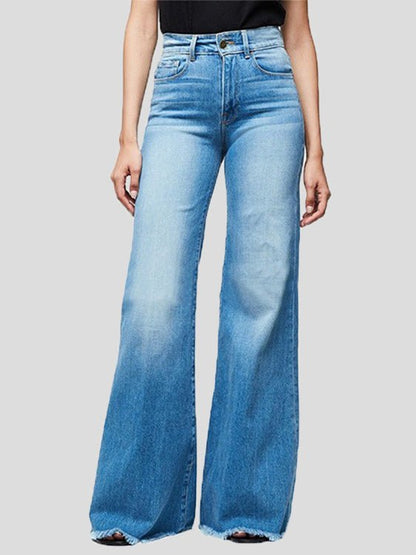 Women's Jeans Slim Fit Wide Leg Fringed Jeans - LuckyFash™