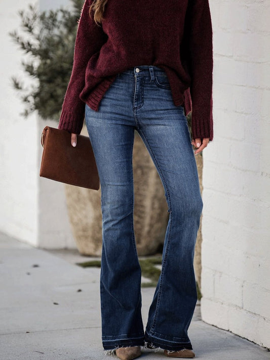 Jeans Slim Pocket Temperament Micro Flared Jeans - LuckyFash™