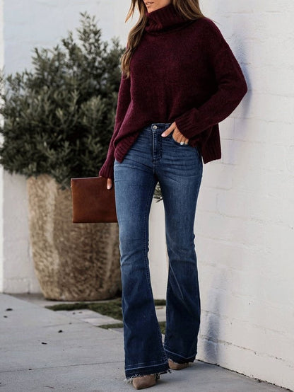 Jeans Slim Pocket Temperament Micro Flared Jeans - LuckyFash™