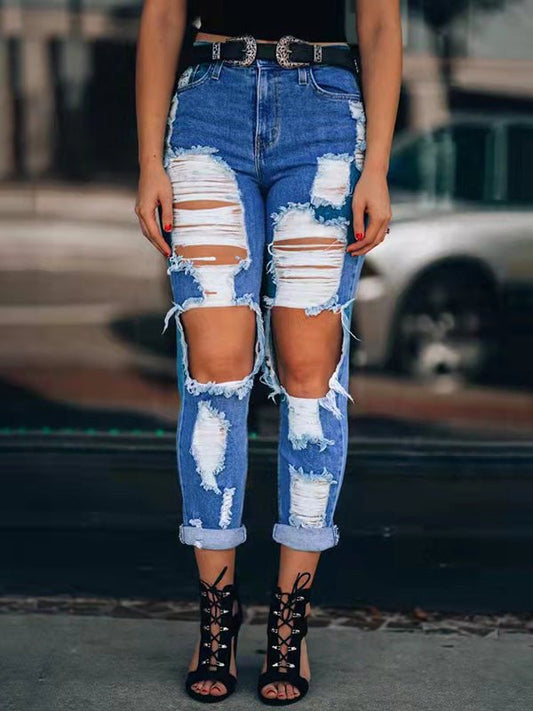 Women's Jeans Washed Ripped Casual Jeans - LuckyFash™