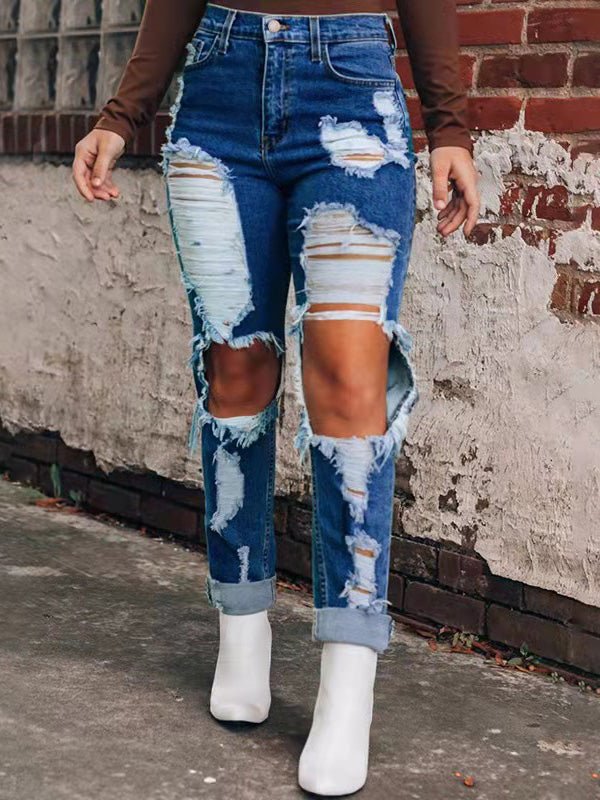 Women's Jeans Washed Ripped Casual Jeans - LuckyFash™