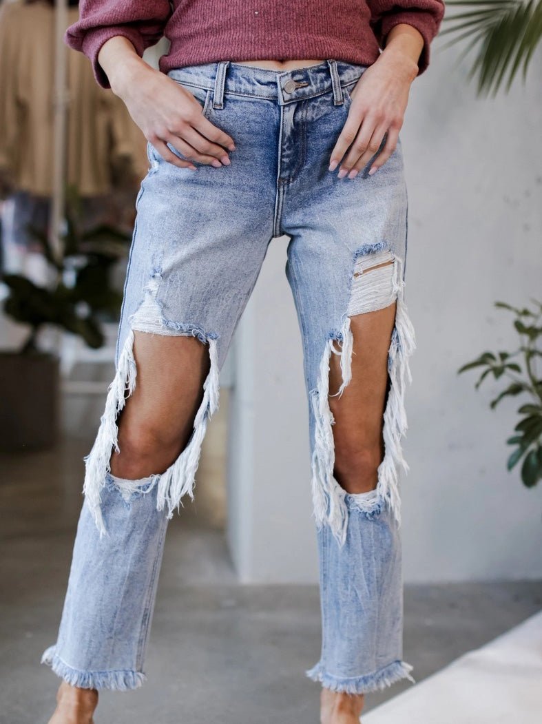 Women's Jeans Washed Ripped Pocket Jeans - LuckyFash™