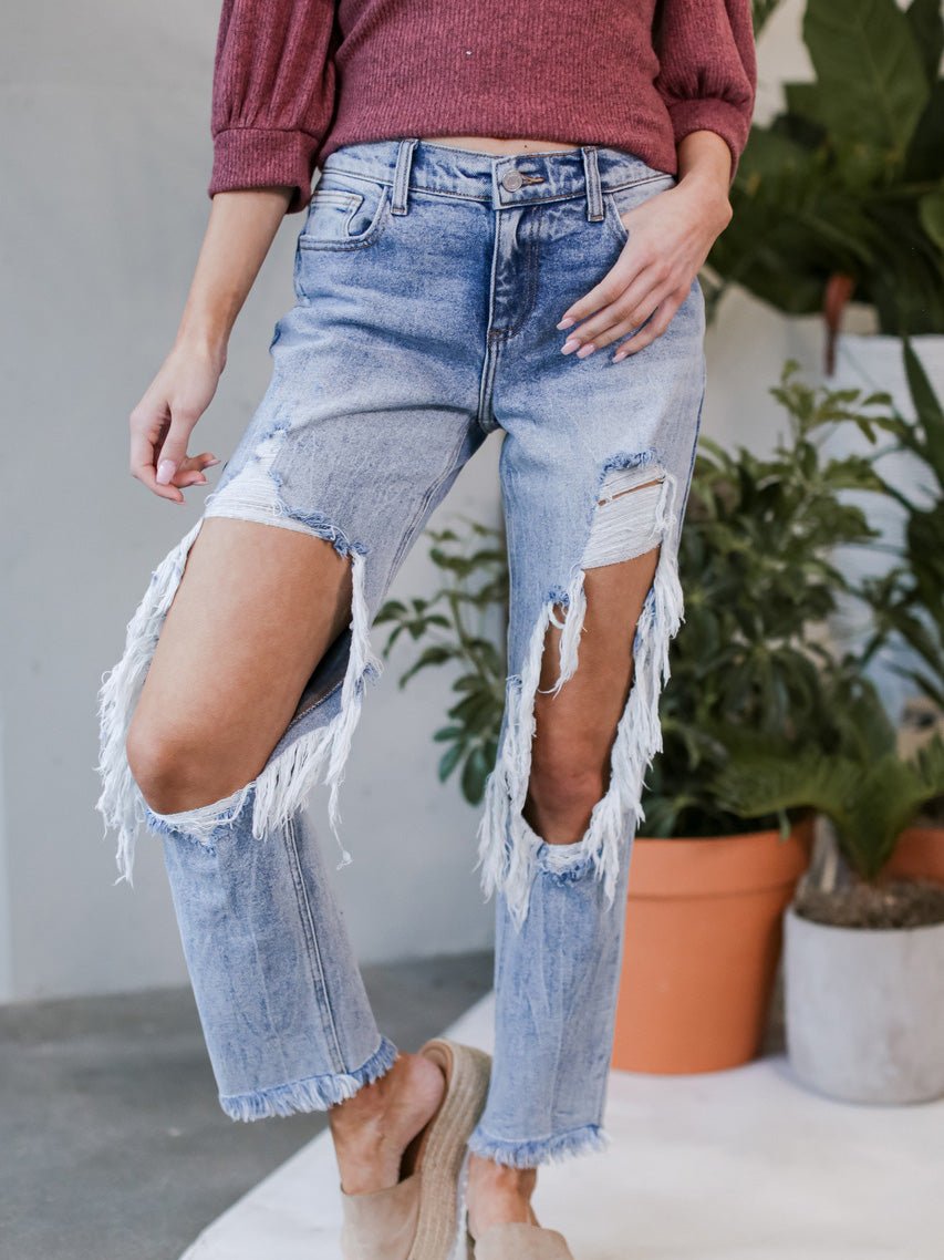 Women's Jeans Washed Ripped Pocket Jeans - LuckyFash™