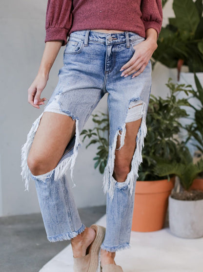Women's Jeans Washed Ripped Pocket Jeans - LuckyFash™