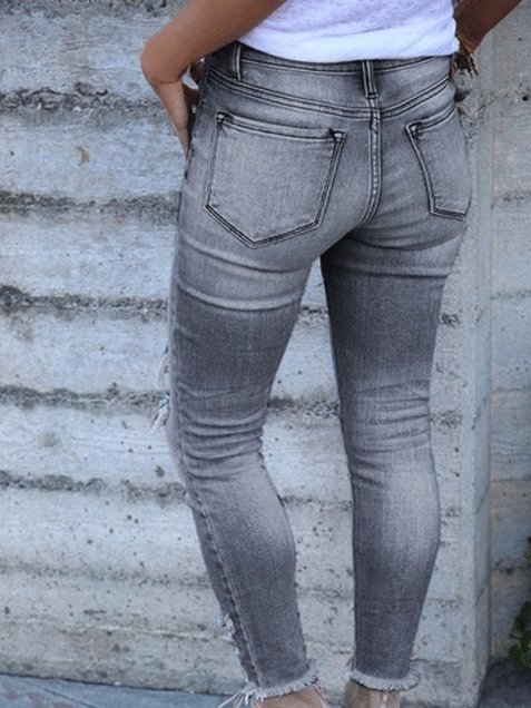 Women's Jeans Washed Ripped Slim-Fit Skinny Jeans - LuckyFash™