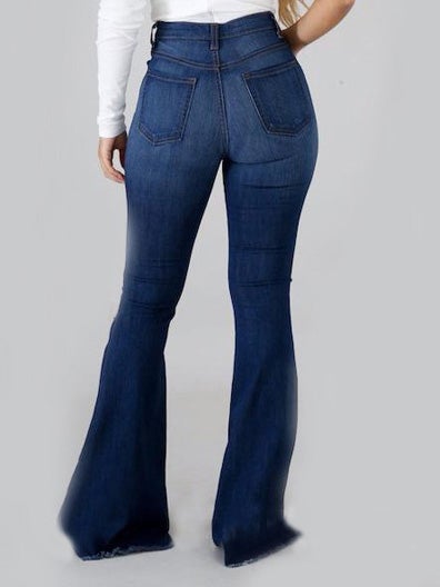 Women's Jeans Washed Shredded Slim Fit Flare Jeans - LuckyFash™
