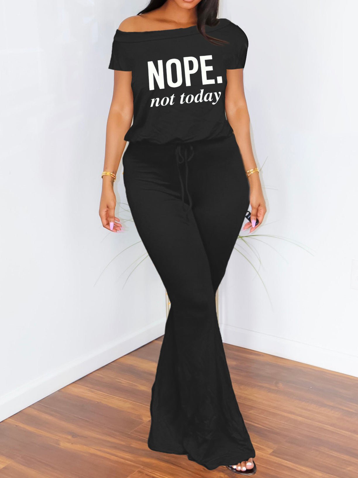 Women's Jumpsuit Casual Print Lace-Up Wide-Leg Jumpsuit - LuckyFash™