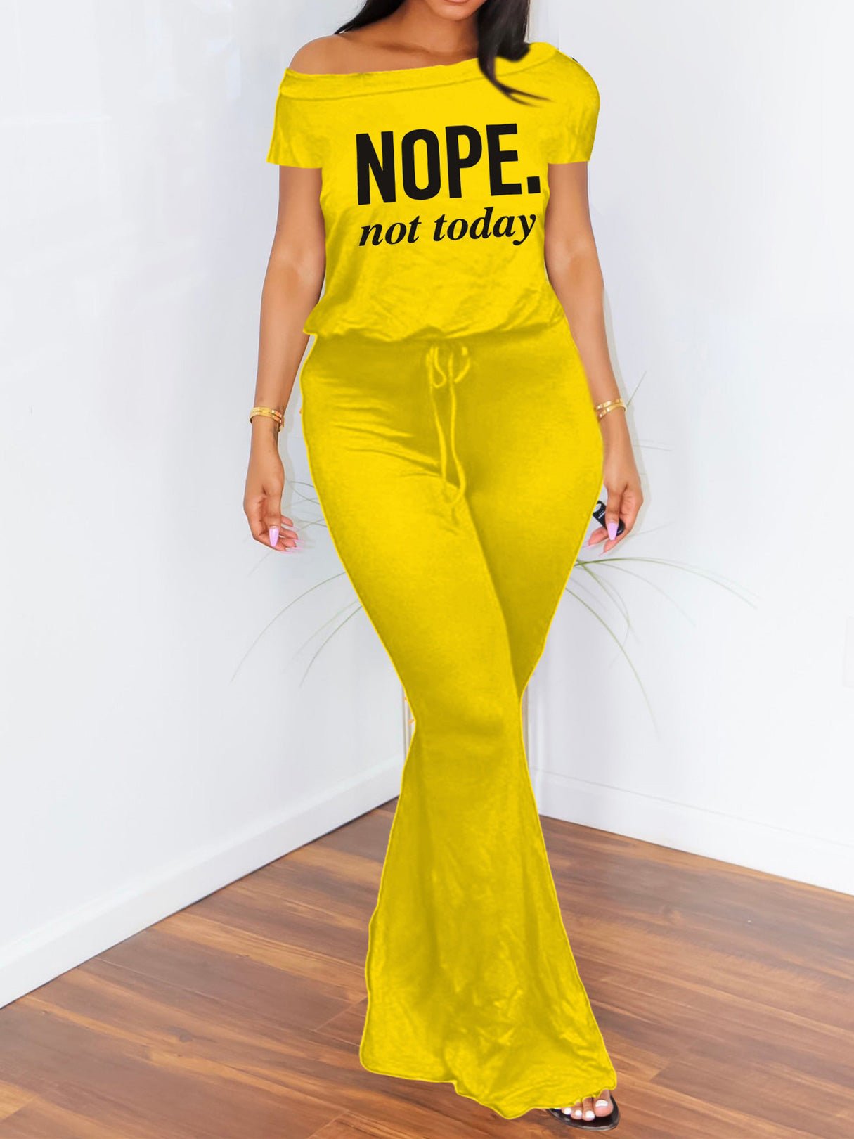 Women's Jumpsuit Casual Print Lace-Up Wide-Leg Jumpsuit - LuckyFash™