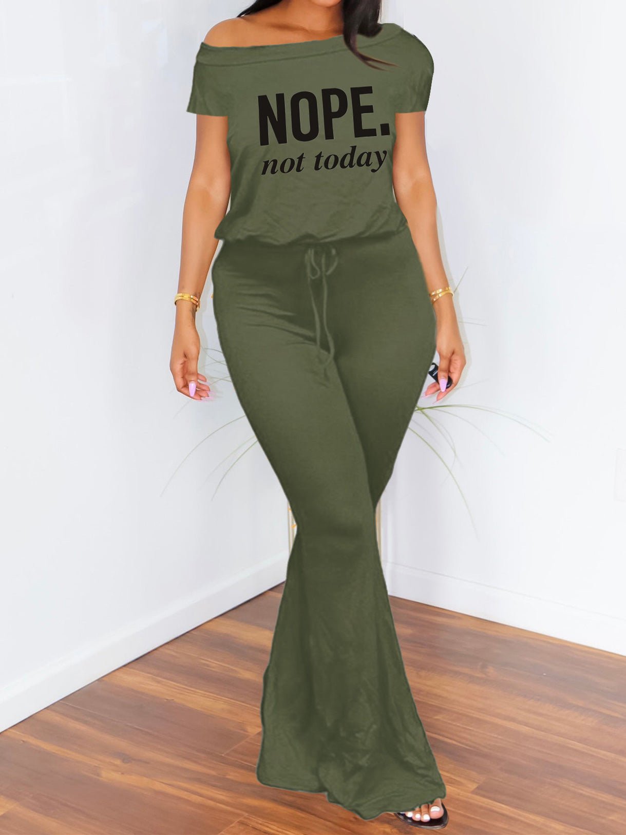 Women's Jumpsuit Casual Print Lace-Up Wide-Leg Jumpsuit - LuckyFash™