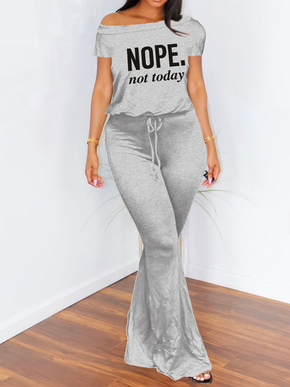 Women's Jumpsuit Casual Print Lace-Up Wide-Leg Jumpsuit - LuckyFash™