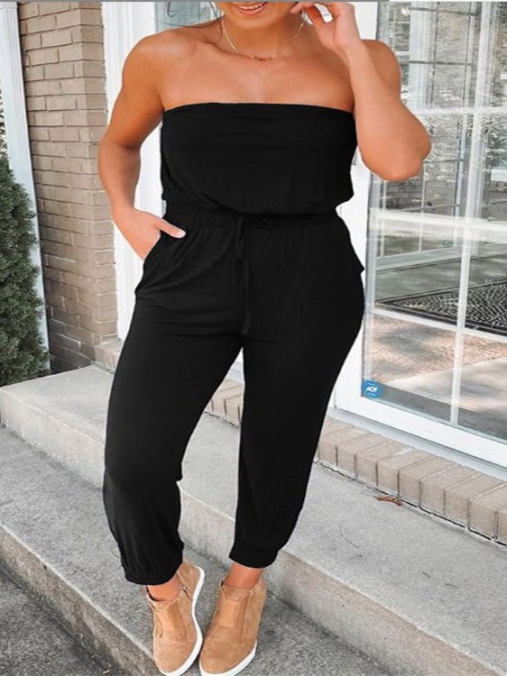 Women's Jumpsuits Bandeau Pocket Sleeveless Casual Jumpsuit - LuckyFash™