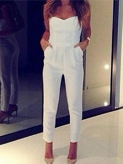 Women's Jumpsuits Bandeau Pocket Slim Fit Jumpsuit - LuckyFash™