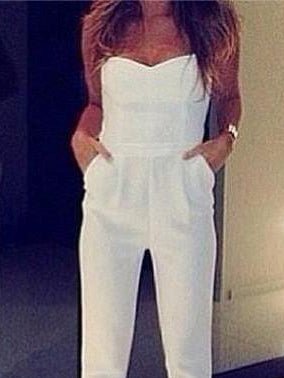 Women's Jumpsuits Bandeau Pocket Slim Fit Jumpsuit - LuckyFash™