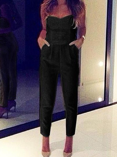 Women's Jumpsuits Bandeau Pocket Slim Fit Jumpsuit - LuckyFash™