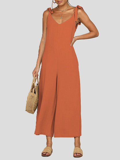 Women's Jumpsuits Bowknot Sling Pocket Casual Jumpsuit - LuckyFash™