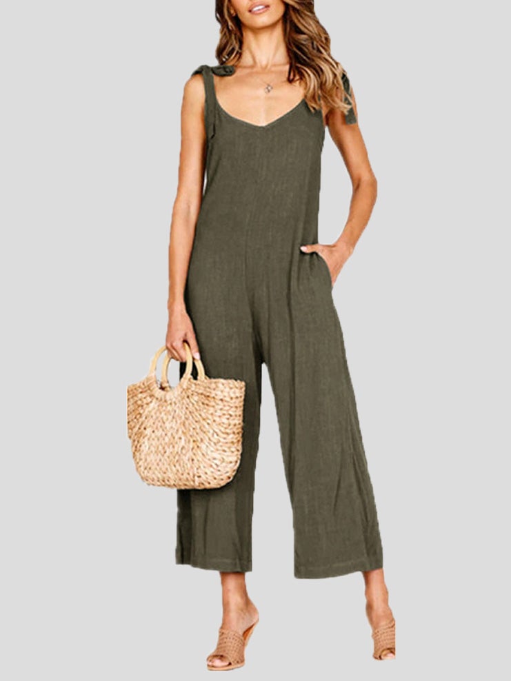 Women's Jumpsuits Bowknot Sling Pocket Casual Jumpsuit - LuckyFash™