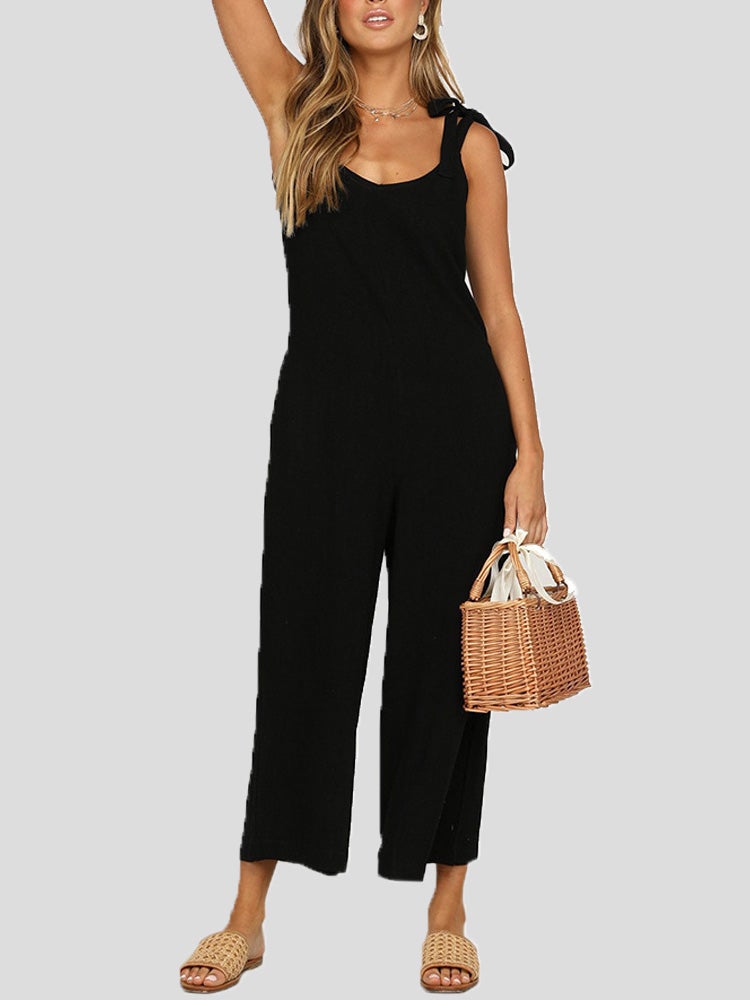 Women's Jumpsuits Bowknot Sling Pocket Casual Jumpsuit - LuckyFash™