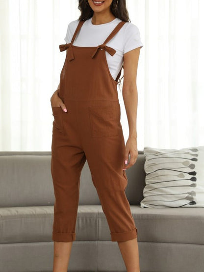 Women's Jumpsuits Casual Belted Pocket Suspenders Jumpsuit - LuckyFash™