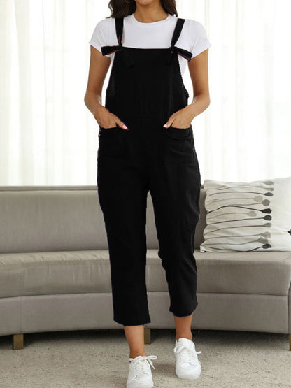 Women's Jumpsuits Casual Belted Pocket Suspenders Jumpsuit - LuckyFash™