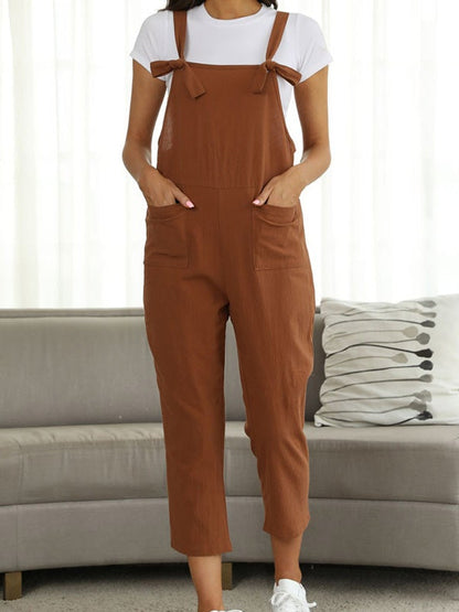 Women's Jumpsuits Casual Belted Pocket Suspenders Jumpsuit - LuckyFash™