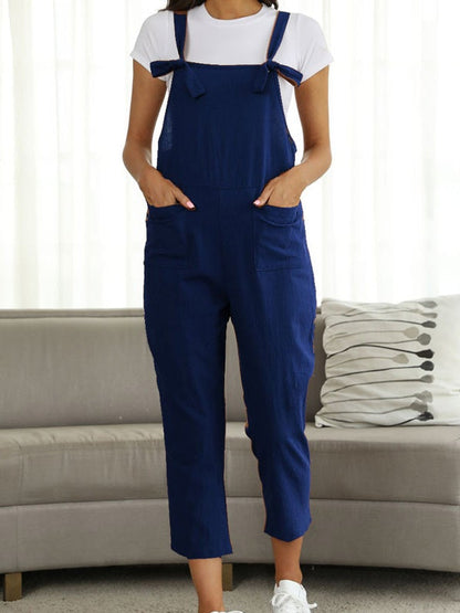 Women's Jumpsuits Casual Belted Pocket Suspenders Jumpsuit - LuckyFash™