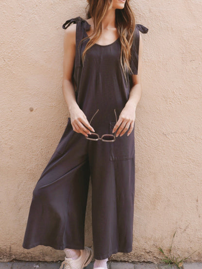 Women's Jumpsuits Casual Belted Pocket Wide Leg Jumpsuit - LuckyFash™