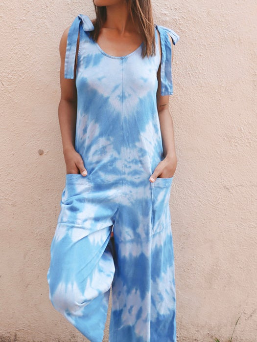 Women's Jumpsuits Casual Belted Pocket Wide Leg Jumpsuit - LuckyFash™