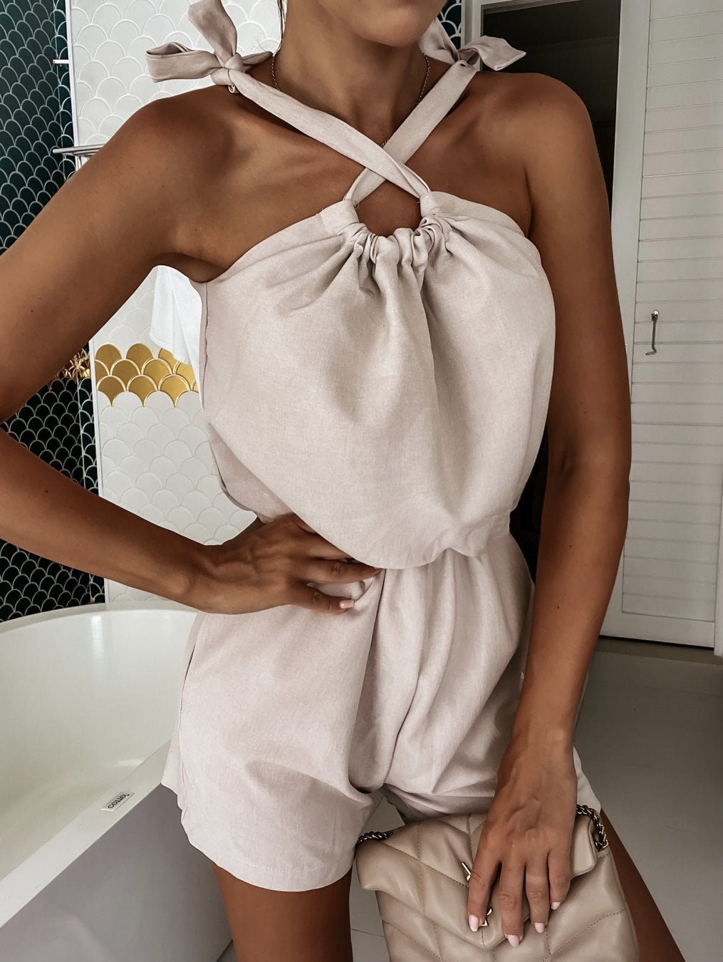 Women's Jumpsuits Casual Lace-Up Sling Sleeveless Jumpsuit - LuckyFash™