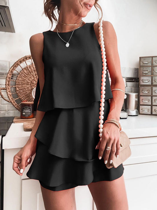 Women's Jumpsuits Casual Layered Sleeveless Irregular Jumpsuit - LuckyFash™