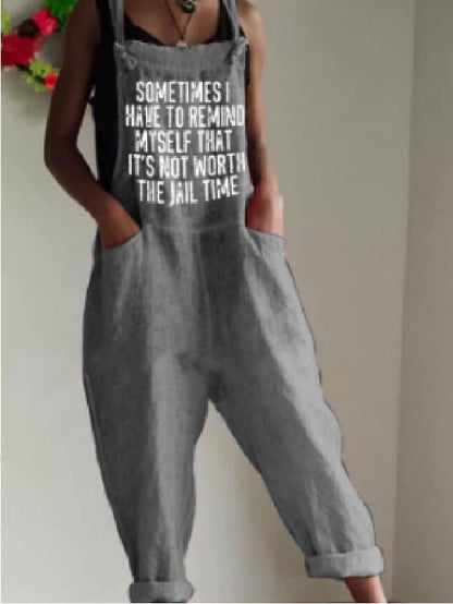 Jumpsuits Casual Print Pocket Sleeveless Jumpsuit - LuckyFash™