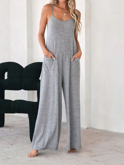 Women's Jumpsuits Casual Sling Pocket Wide-Leg Jumpsuit - LuckyFash™