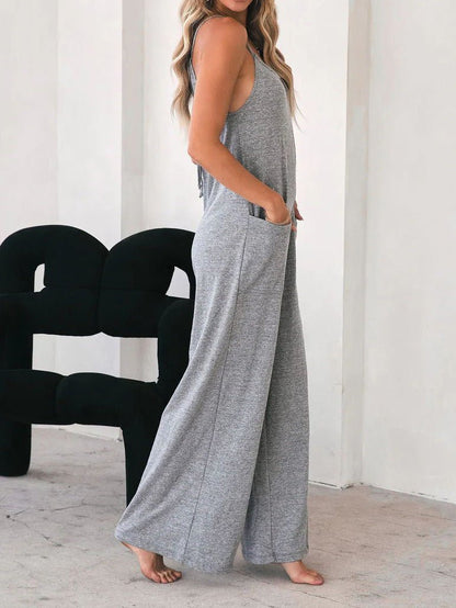 Women's Jumpsuits Casual Sling Pocket Wide-Leg Jumpsuit - LuckyFash™
