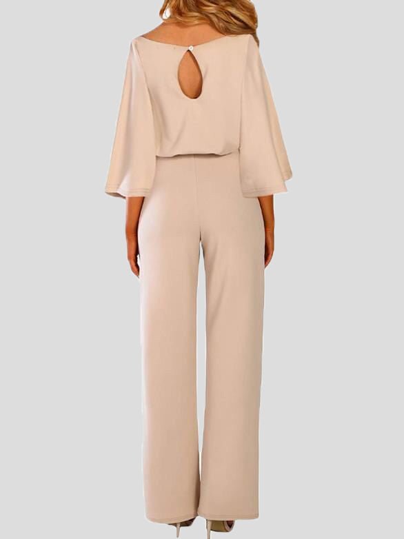 Women's Jumpsuits Casual Solid Belted Long Sleeve Jumpsuit - LuckyFash™