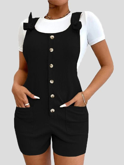 Women's Jumpsuits Casual Solid Button Pocket Bib Jumpsuit - LuckyFash™