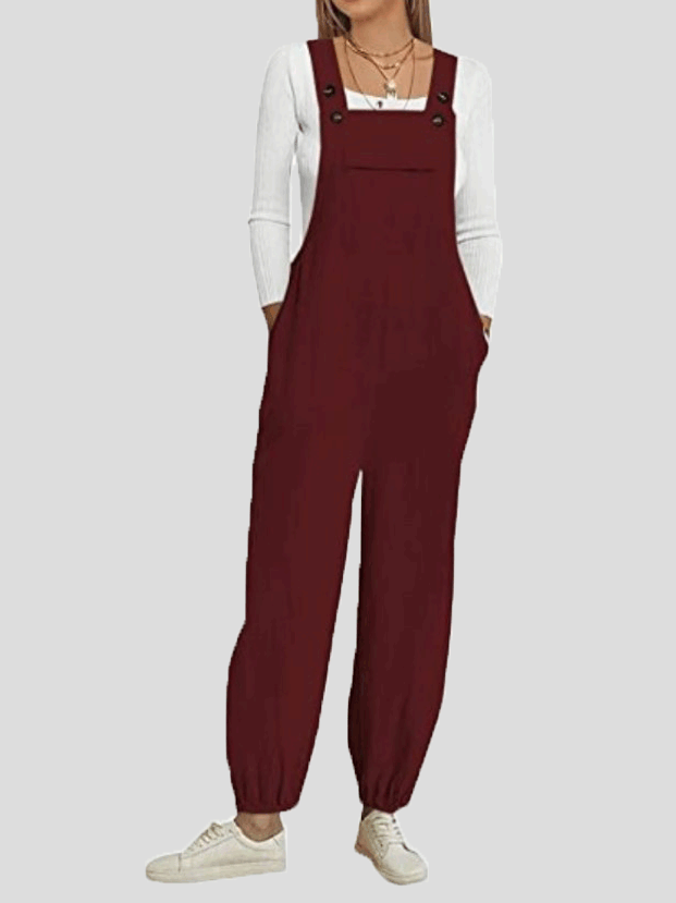 Women's Jumpsuits Casual Solid Pocket Bib Jumpsuit - LuckyFash™