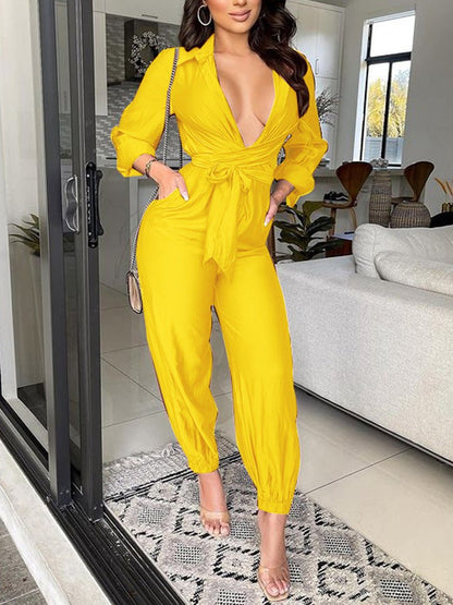 Women's Jumpsuits Casual Solid Slim Fit Long Sleeve Jumpsuit - LuckyFash™
